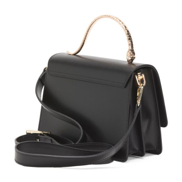 DIVINA FIRENZE Made In Italy Leather Snake Handle Crossbody - Picture 5 of 6